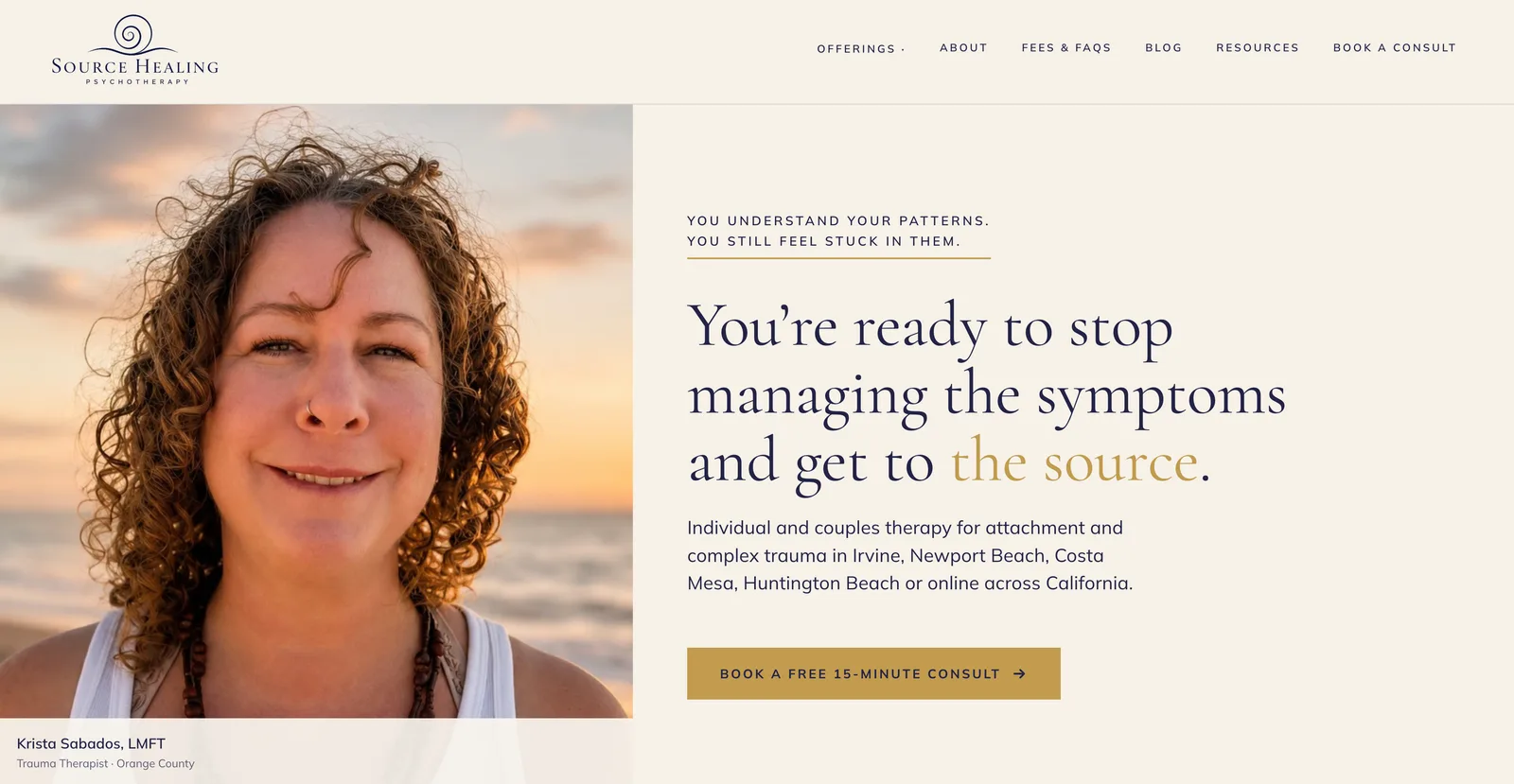 Source Healing website